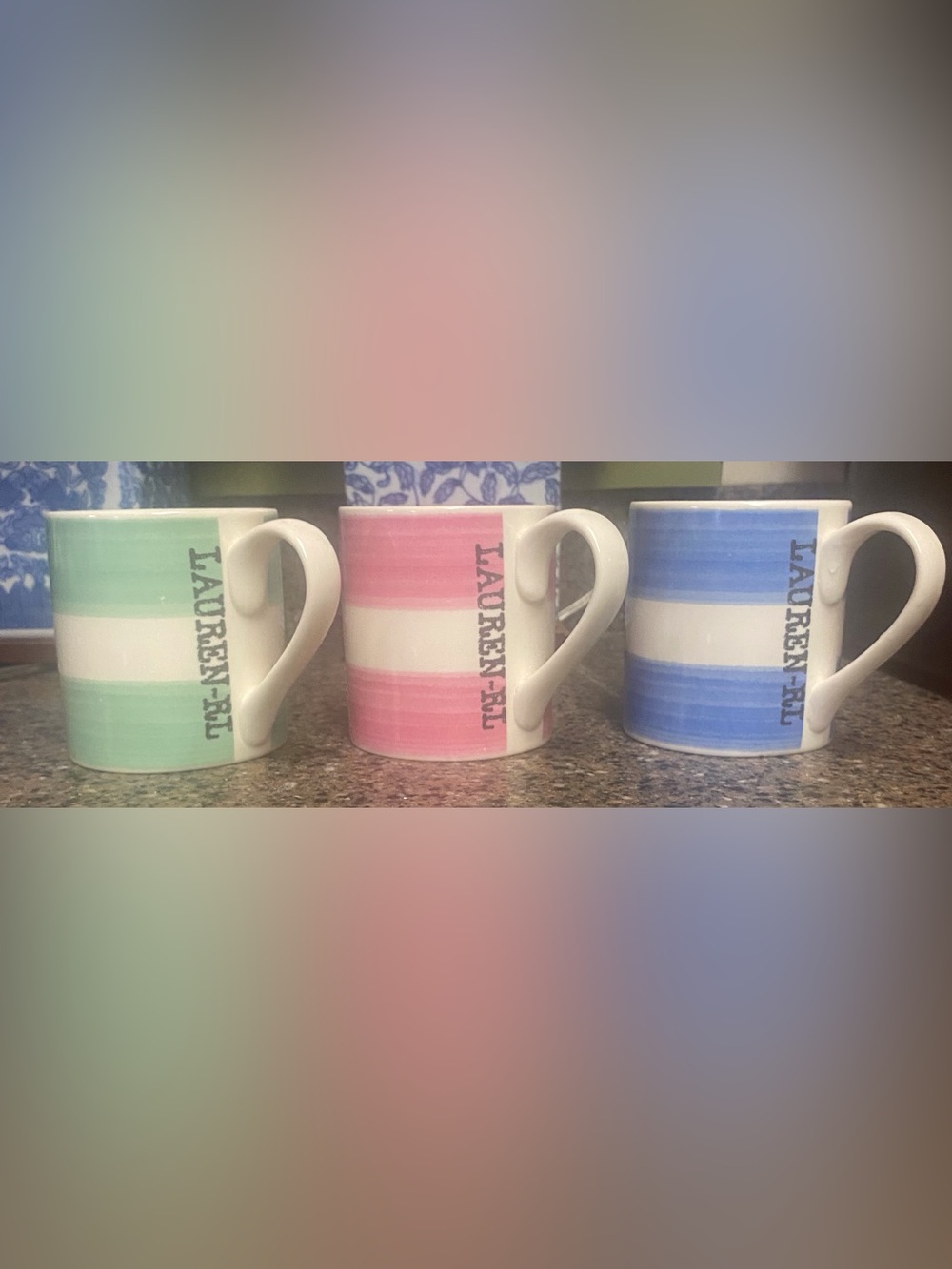 Lauren Ralph Lauren mugs ( set of 3 ) Maritime Stripe